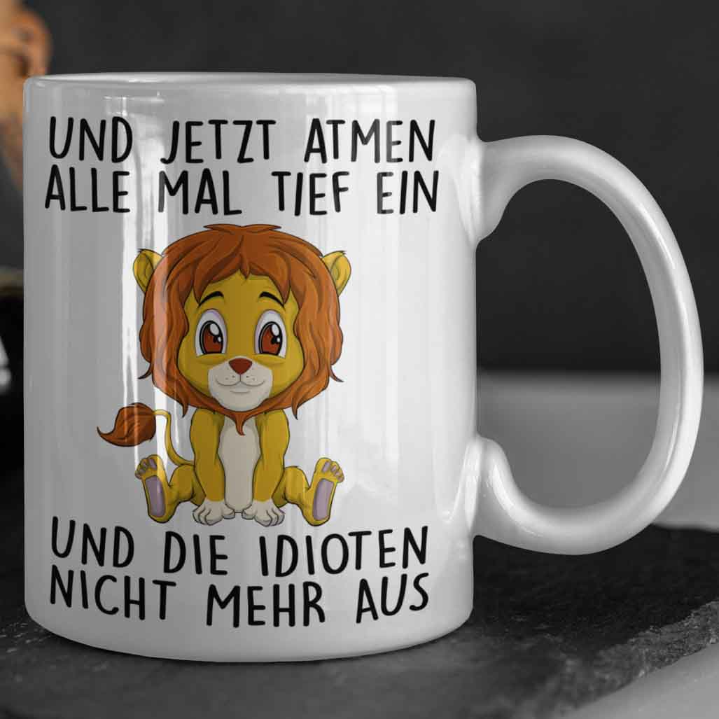 Einatmen Löwe - Tasse