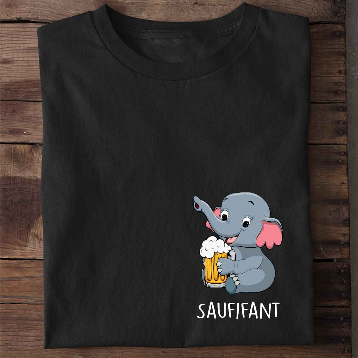 Saufifantchen Bierlefant - Shirt Unisex Brust