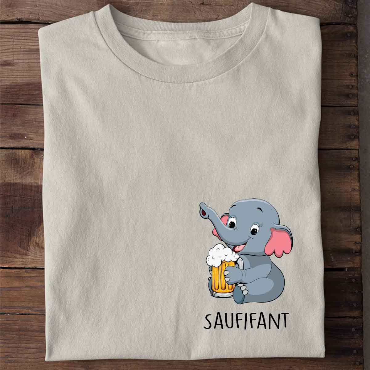 Saufifantchen Bierlefant - Shirt Unisex Brust