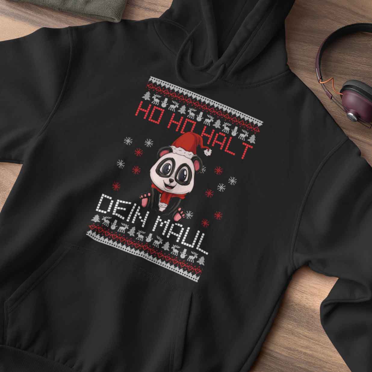 Maulhalten Weihnachten Panda - Hoodie Unisex