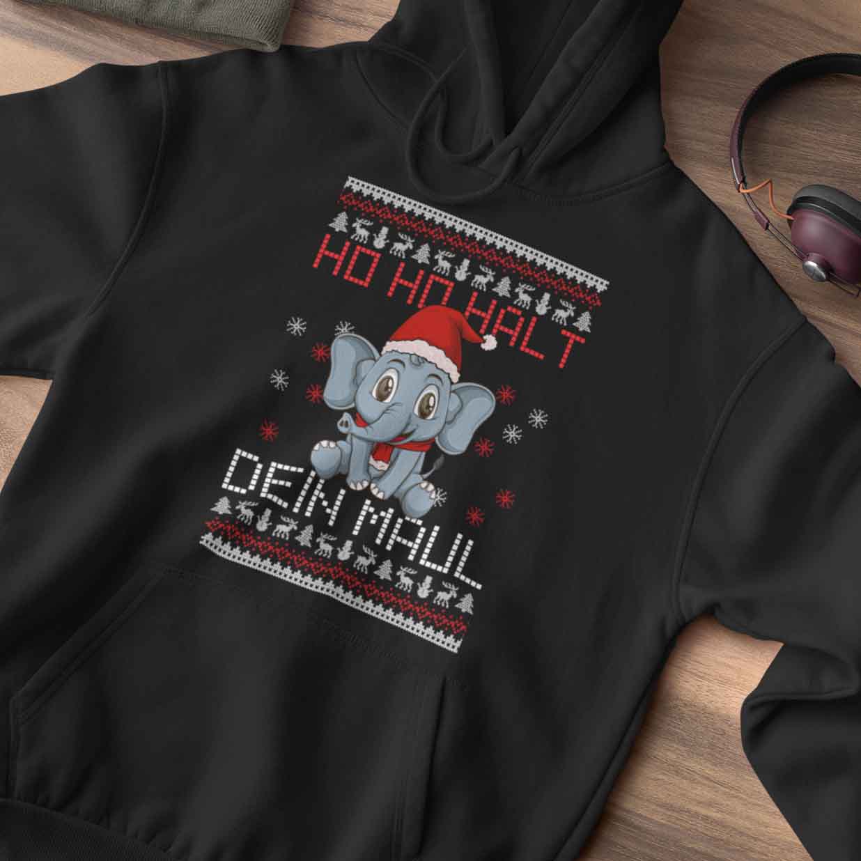 Maulhalten Weihnachten Elefant - Hoodie Unisex