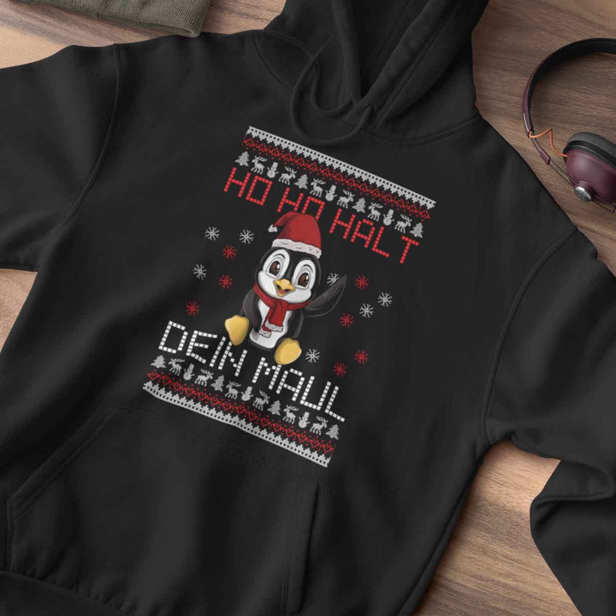 Maulhalten Weihnachten Pinguin - Hoodie Unisex