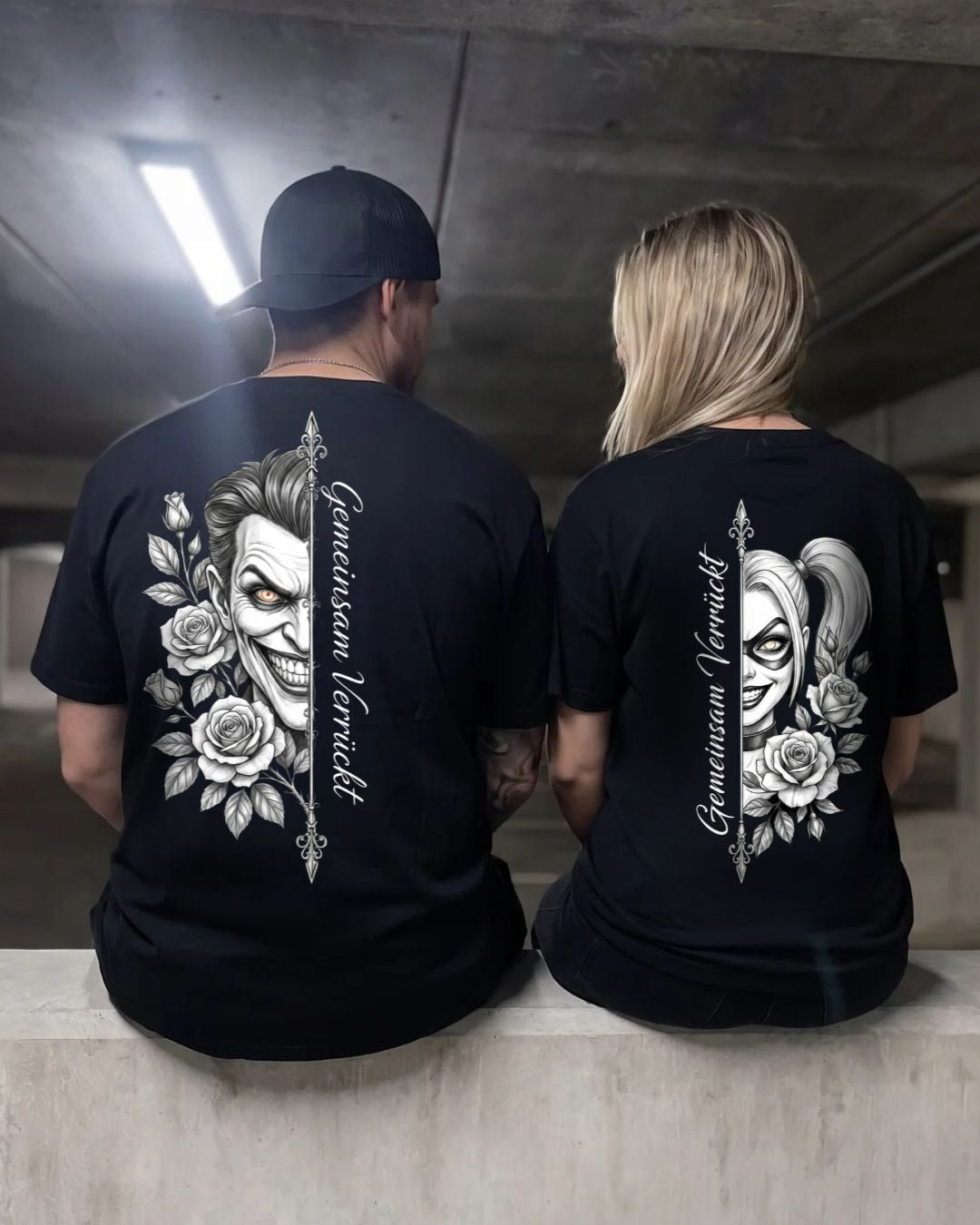 Gemeinsam Verrückt Joker / Harley Zeichnung - Shirt Couple Bündel