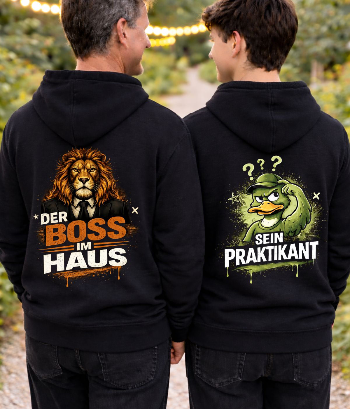 Boss/Praktikant - Hoodie Bündel (Vater und Sohn)