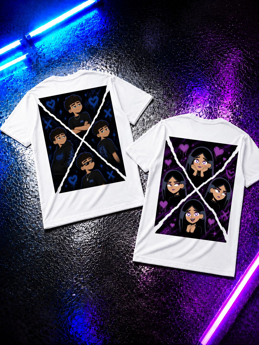 Cartoon Couple 2 - Shirt Couple Bündel
