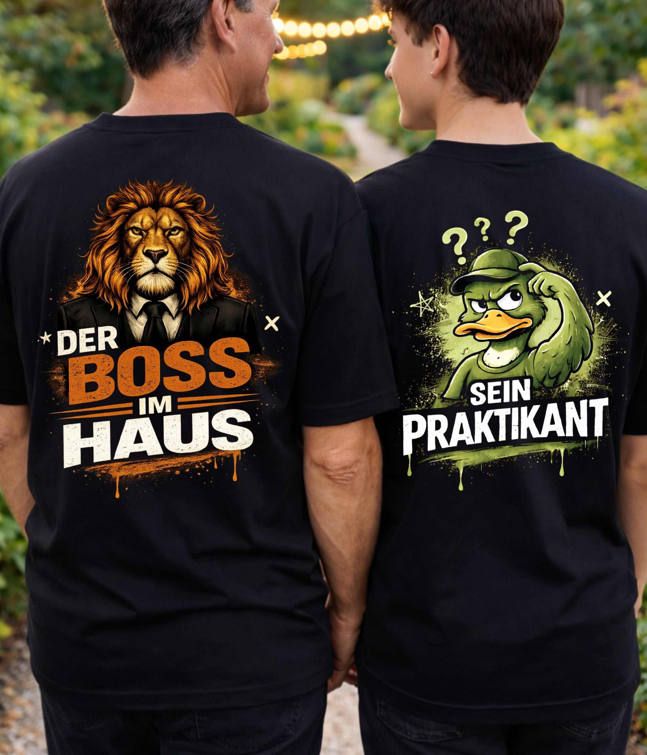 Boss/Praktikant - Shirt Couple Bündel (Vater und Sohn)