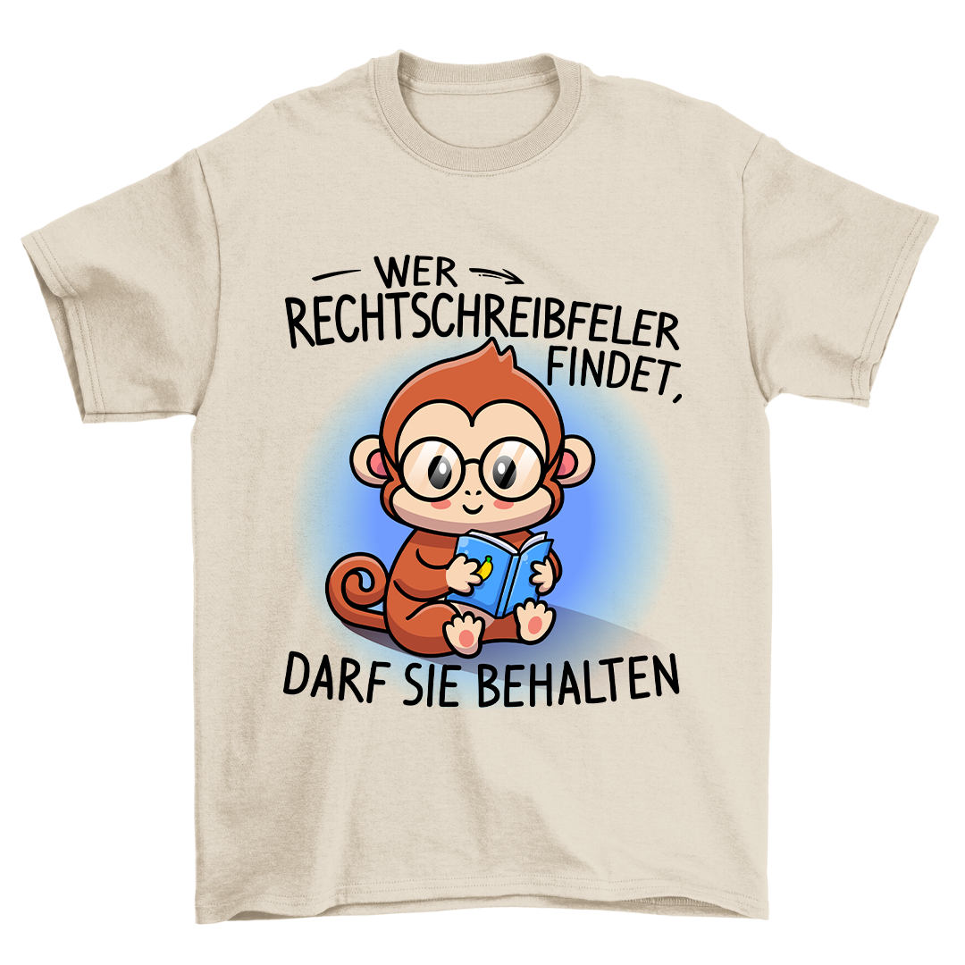 Rechtschreibfeler Affe - Shirt Unisex