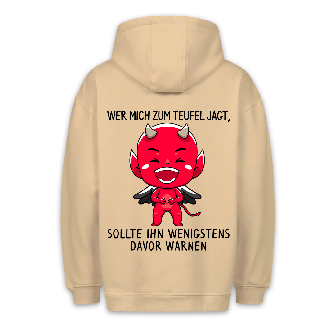 Warnen Teufelchen - Premium Hoodie Unisex Rückendruck