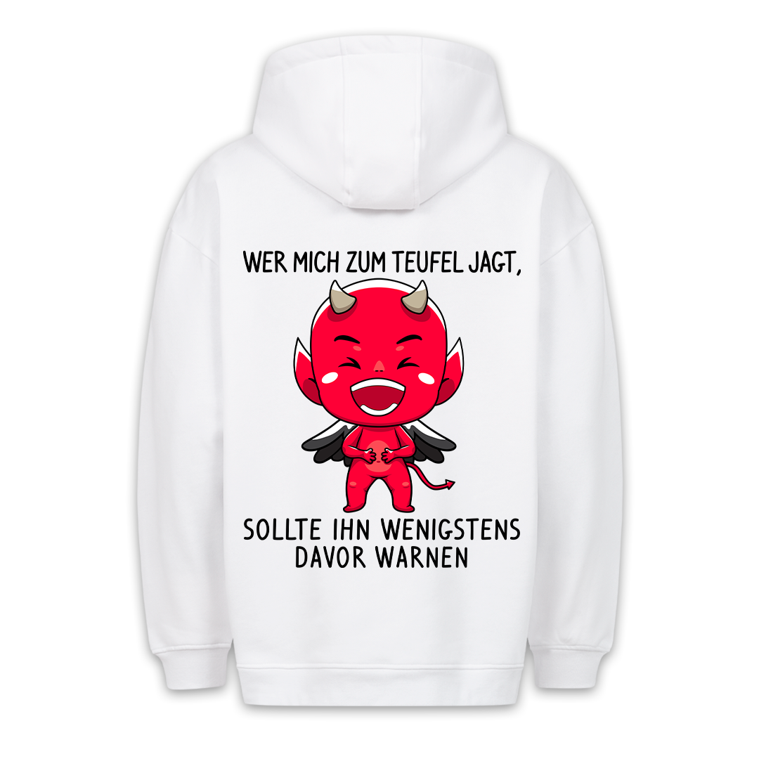 Warnen Teufelchen - Premium Hoodie Unisex Rückendruck