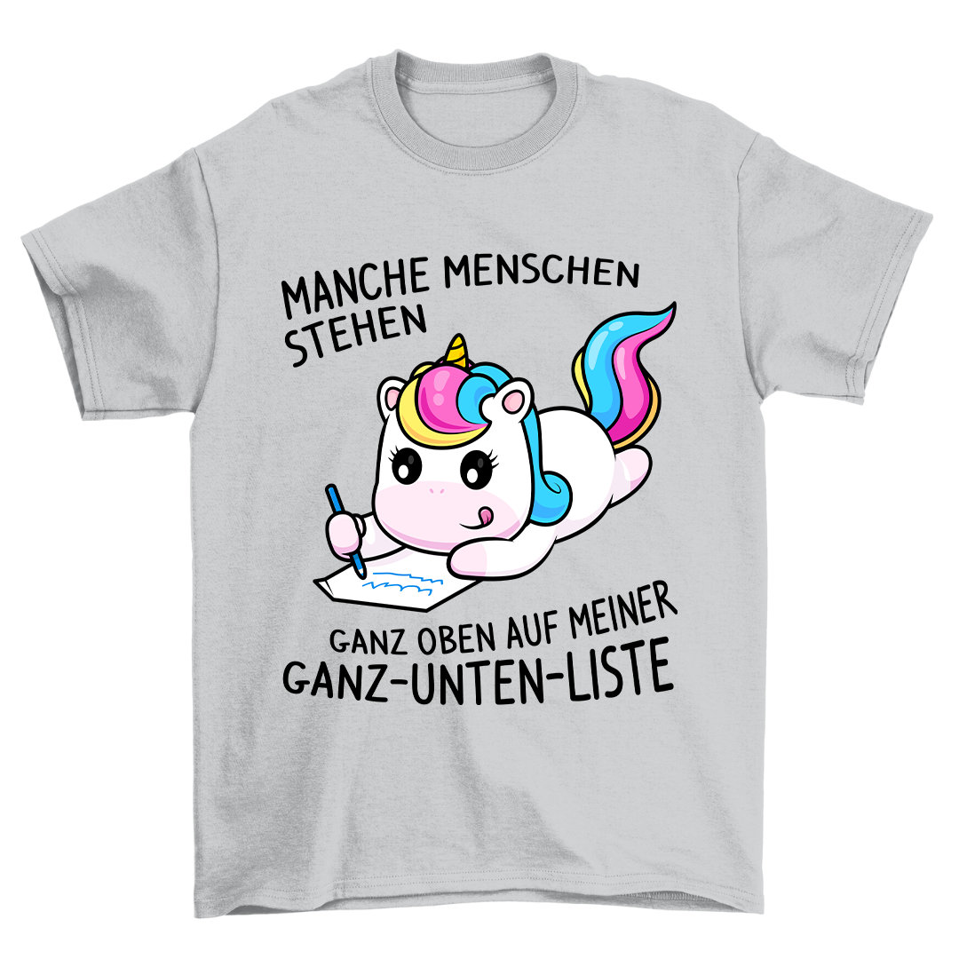 Ganz-Unten-Liste Einhorn - Shirt Unisex