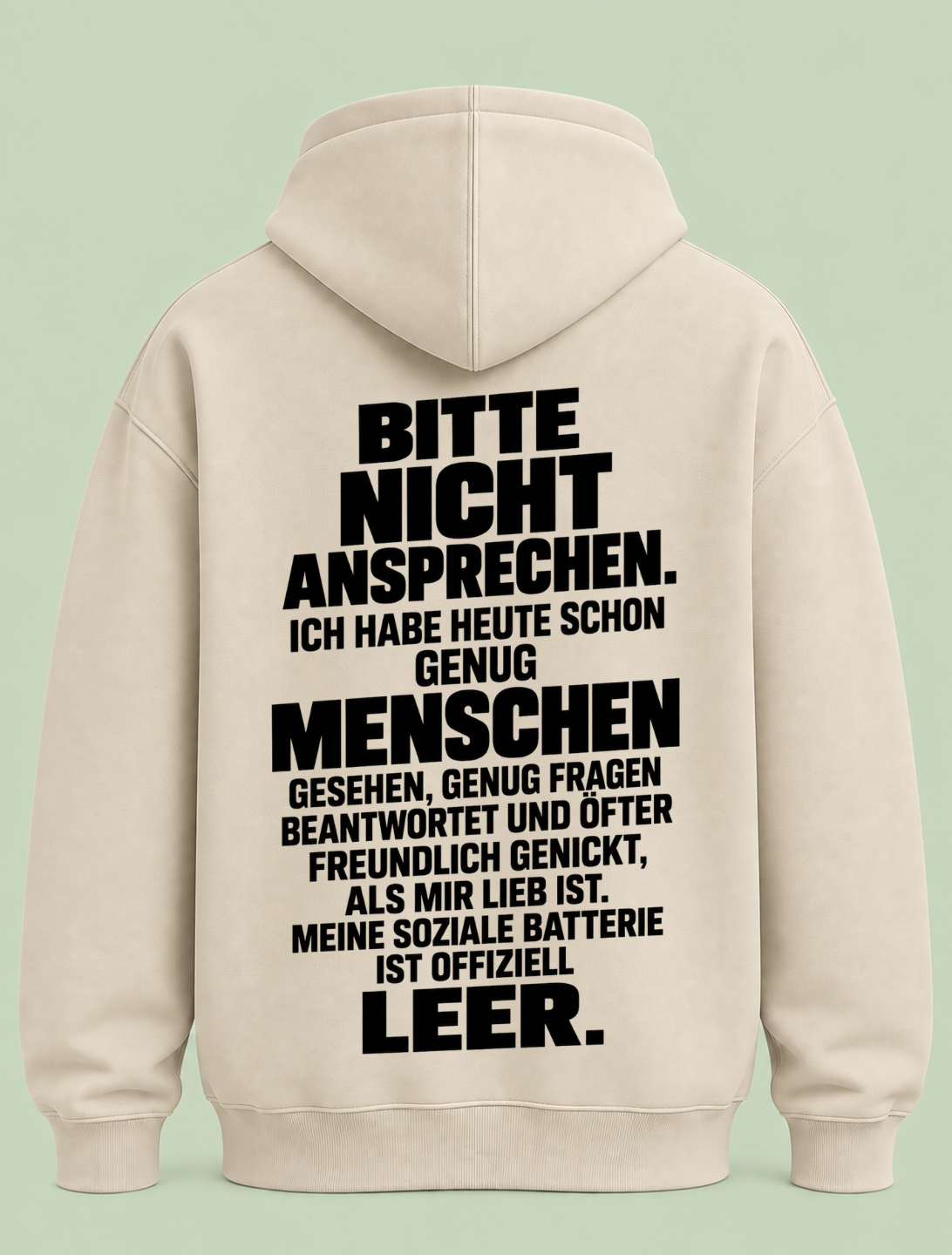 Bitte rede nicht mit mir - Hoodie Unisex Backprint