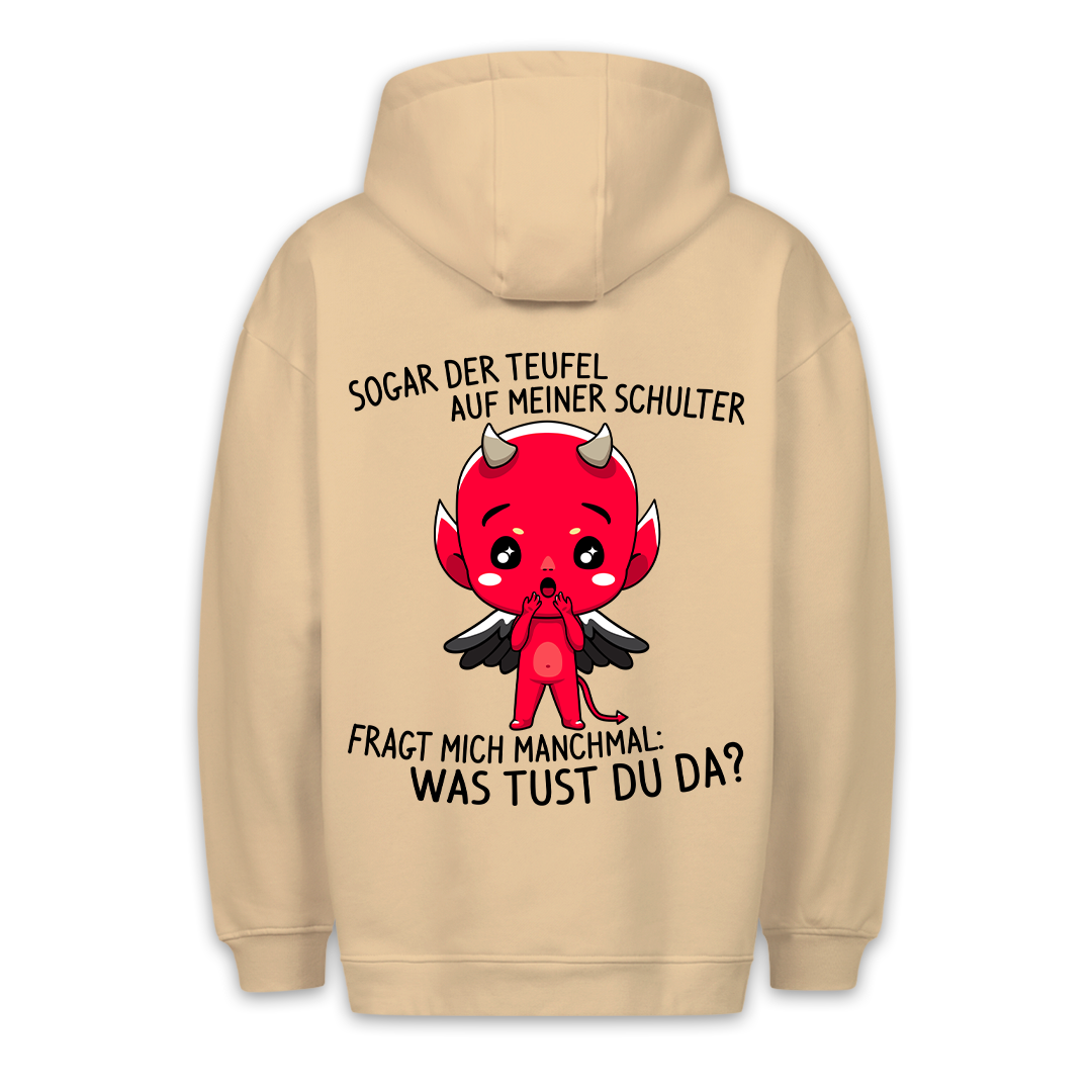 Schulter Teufelchen - Premium Hoodie Unisex Rückendruck