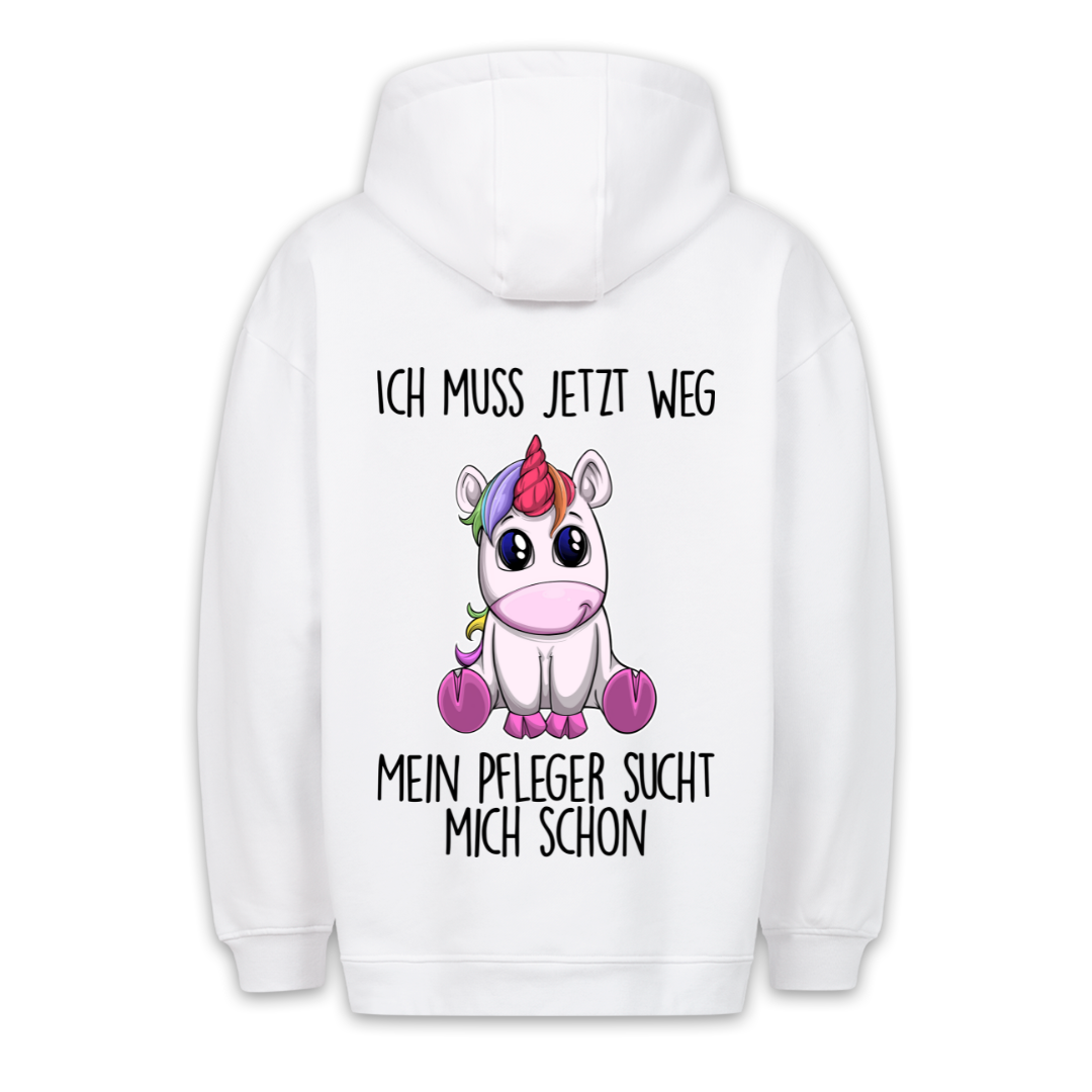 Pfleger Einhorn - Hoodie Unisex Rückendruck