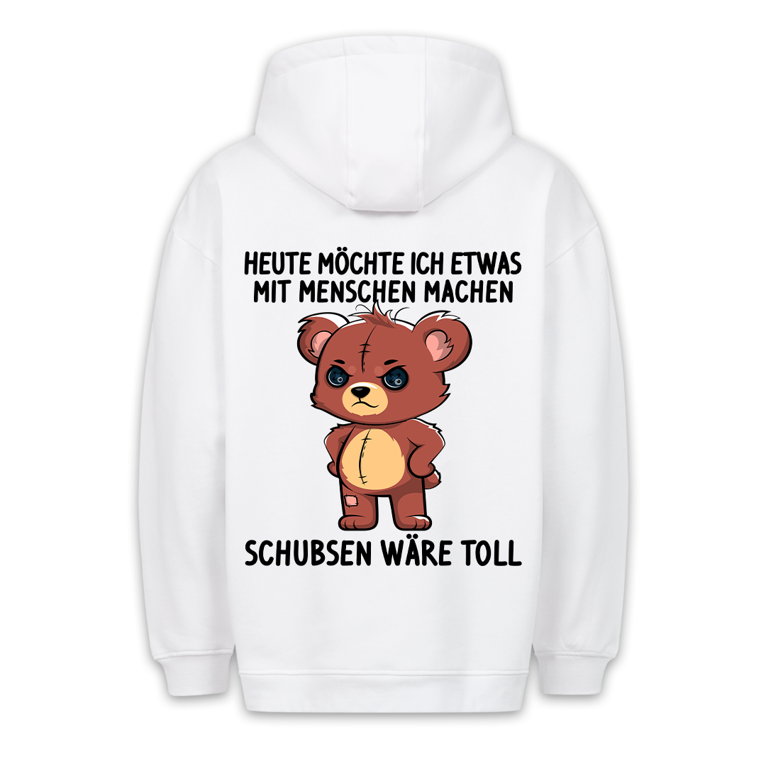 Schubsen Teddy - Premium Hoodie Unisex Rückendruck