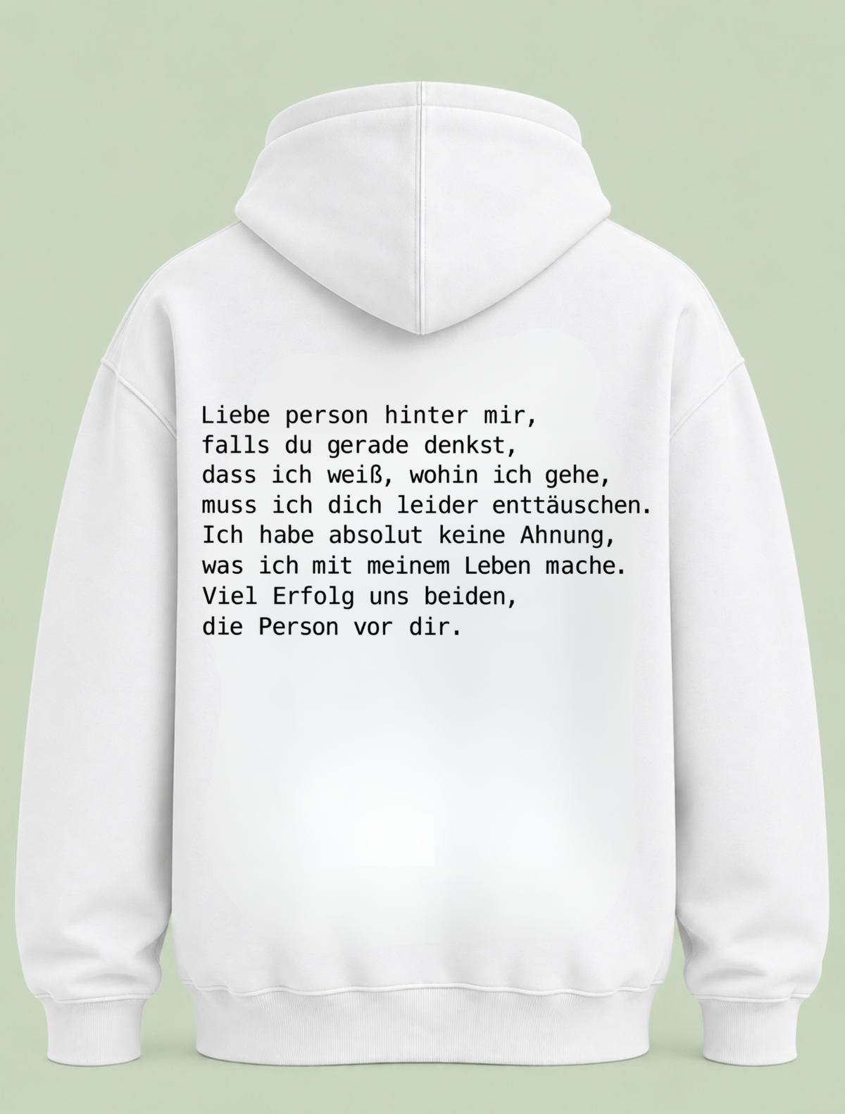 Person hinter mir - Hoodie Unisex Backprint