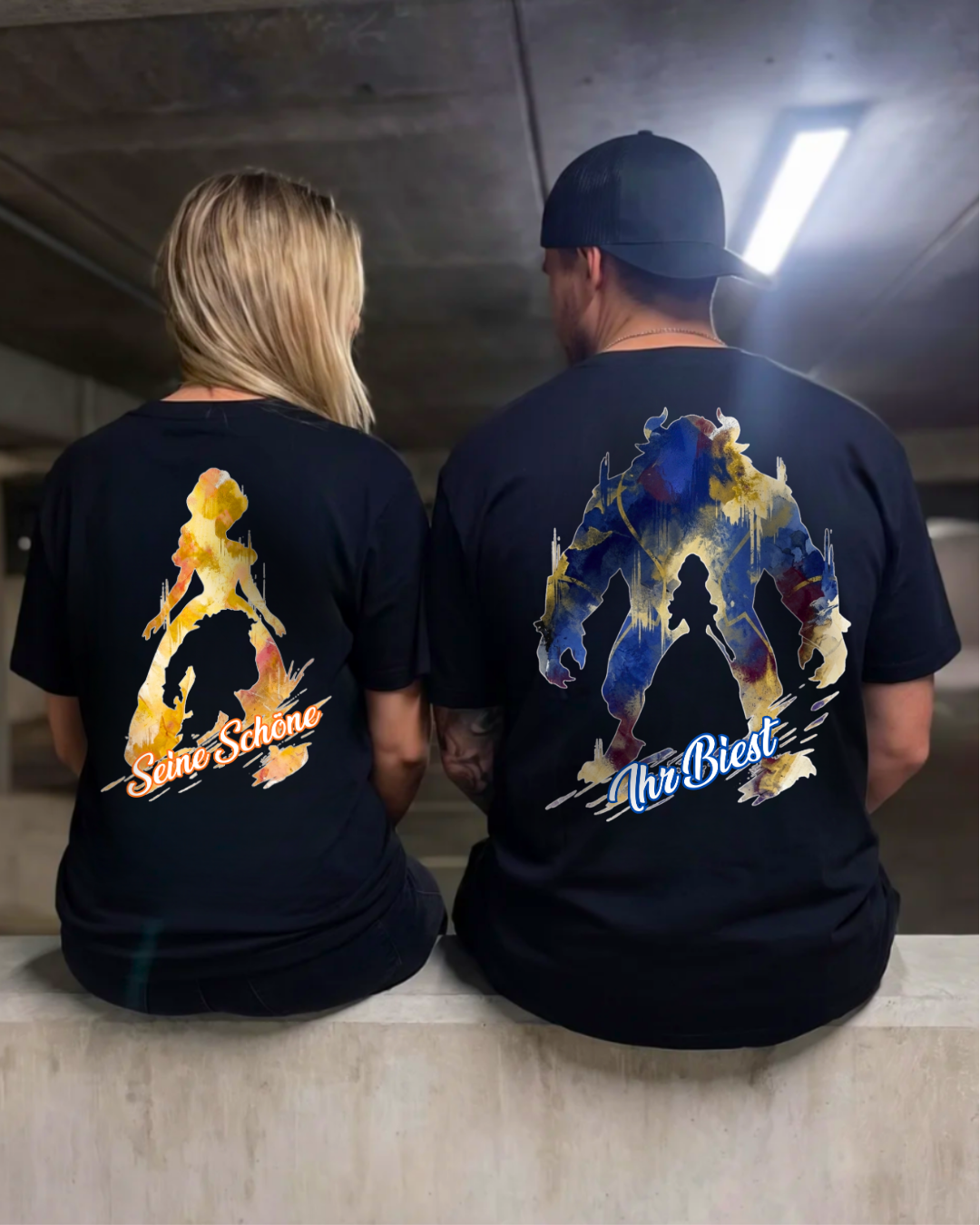 Schöne und Biest Silhouette - Shirt Couple Bündel