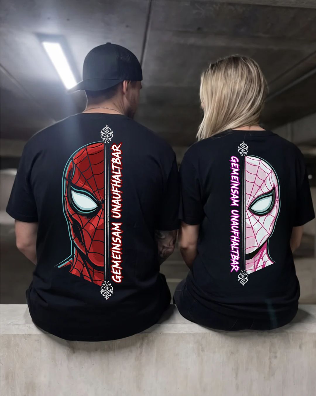 gemeinsam unaufhaltbar rosa rot - Shirt Couple Bündel