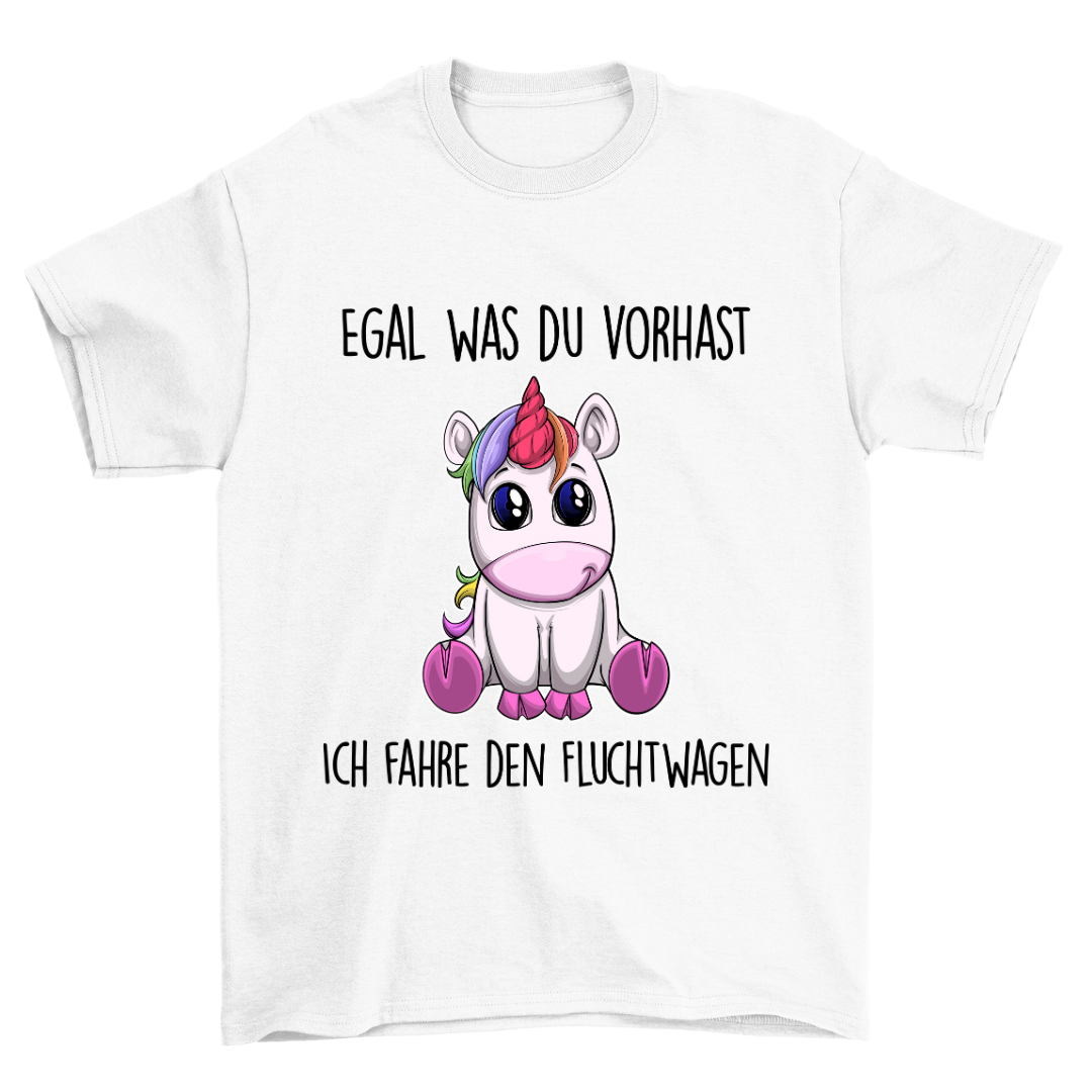 Fluchtwagen Einhorn - Shirt Unisex