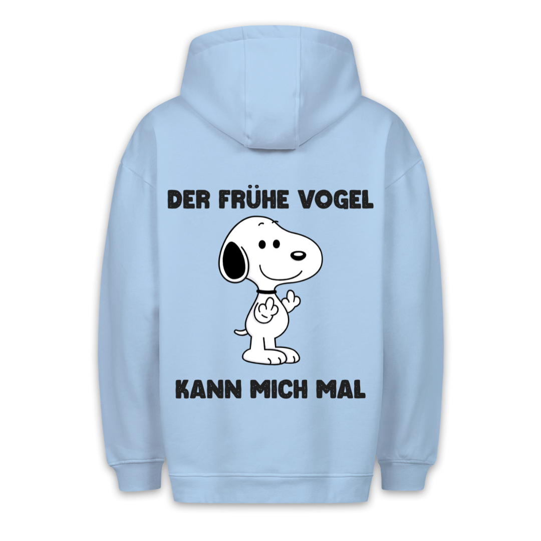 Frühe Vogel Hund - Hoodie Unisex Rückendruck