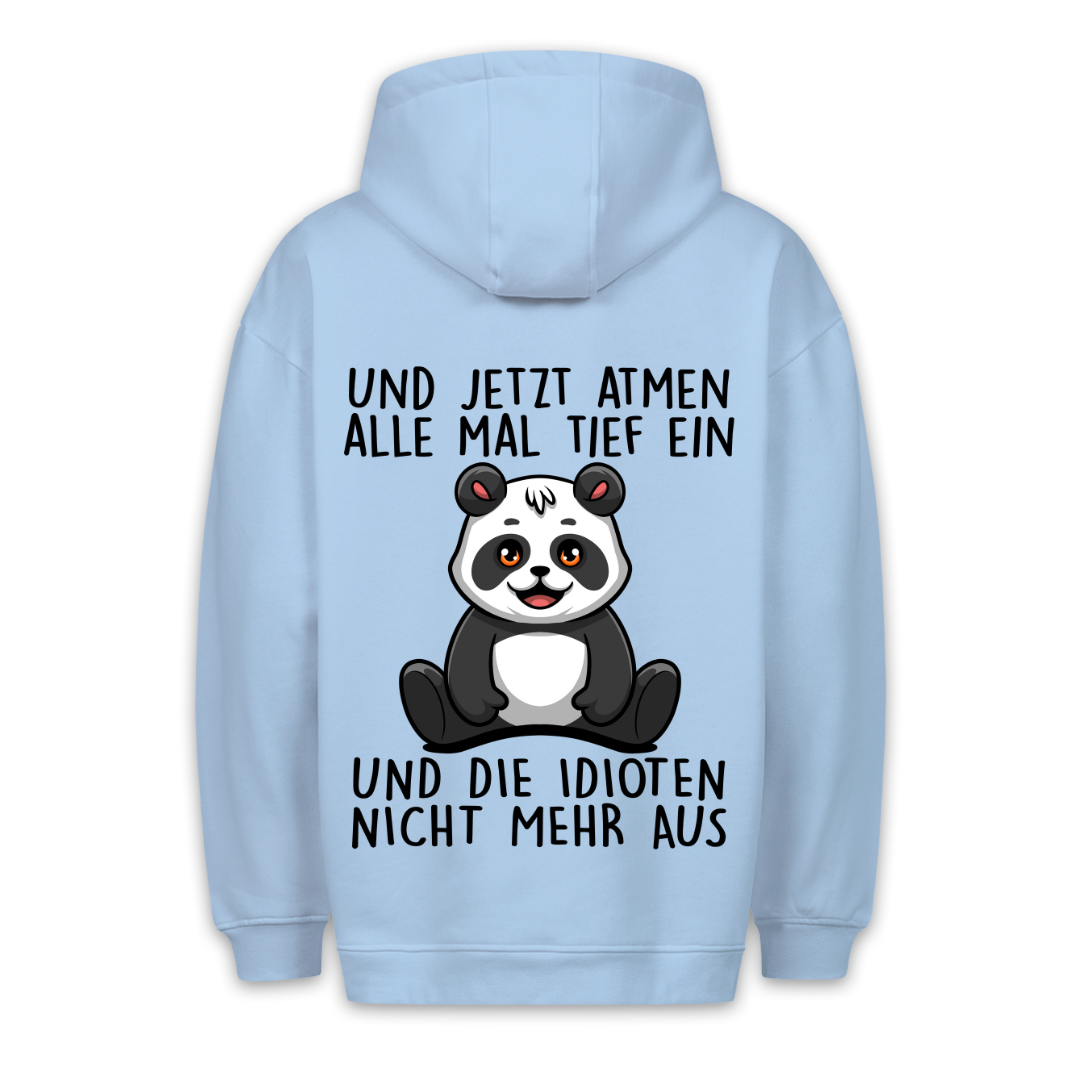 Einatmen Panda - Hoodie Unisex Rückendruck