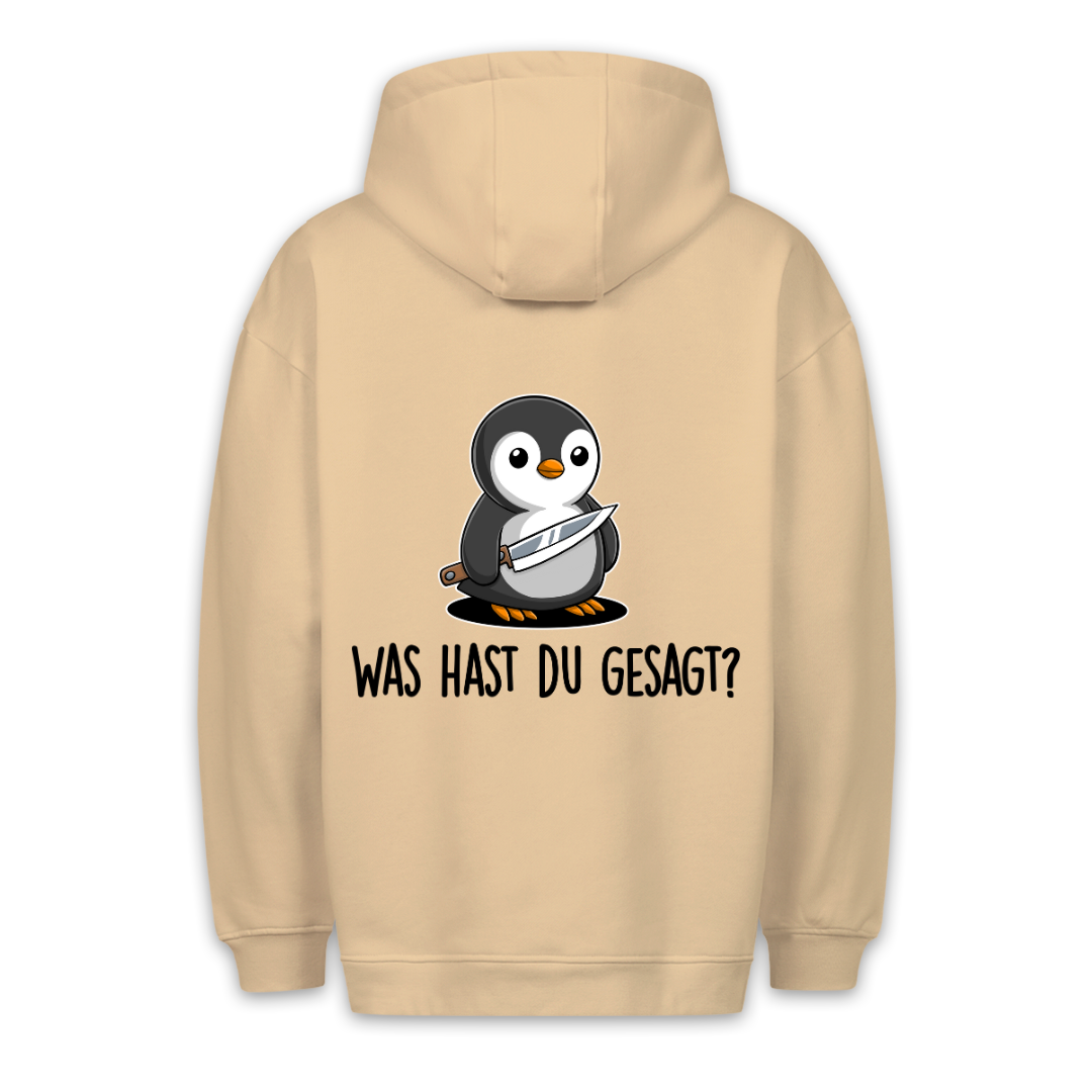 Was? Pinguin - Hoodie Unisex Rückendruck