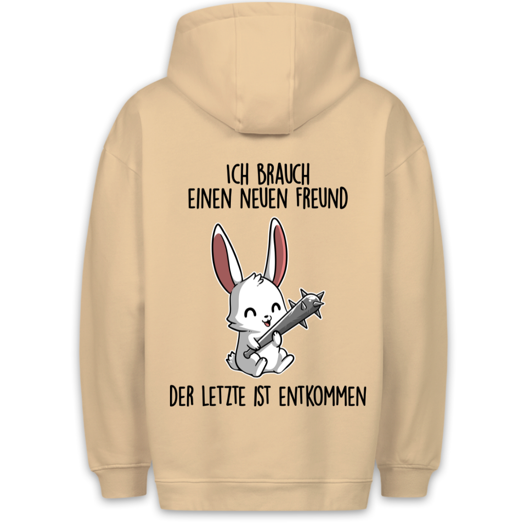 Neuer Freund Hase - Hoodie Unisex Rückendruck