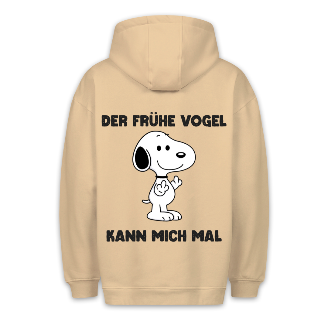 Frühe Vogel Hund - Hoodie Unisex Rückendruck