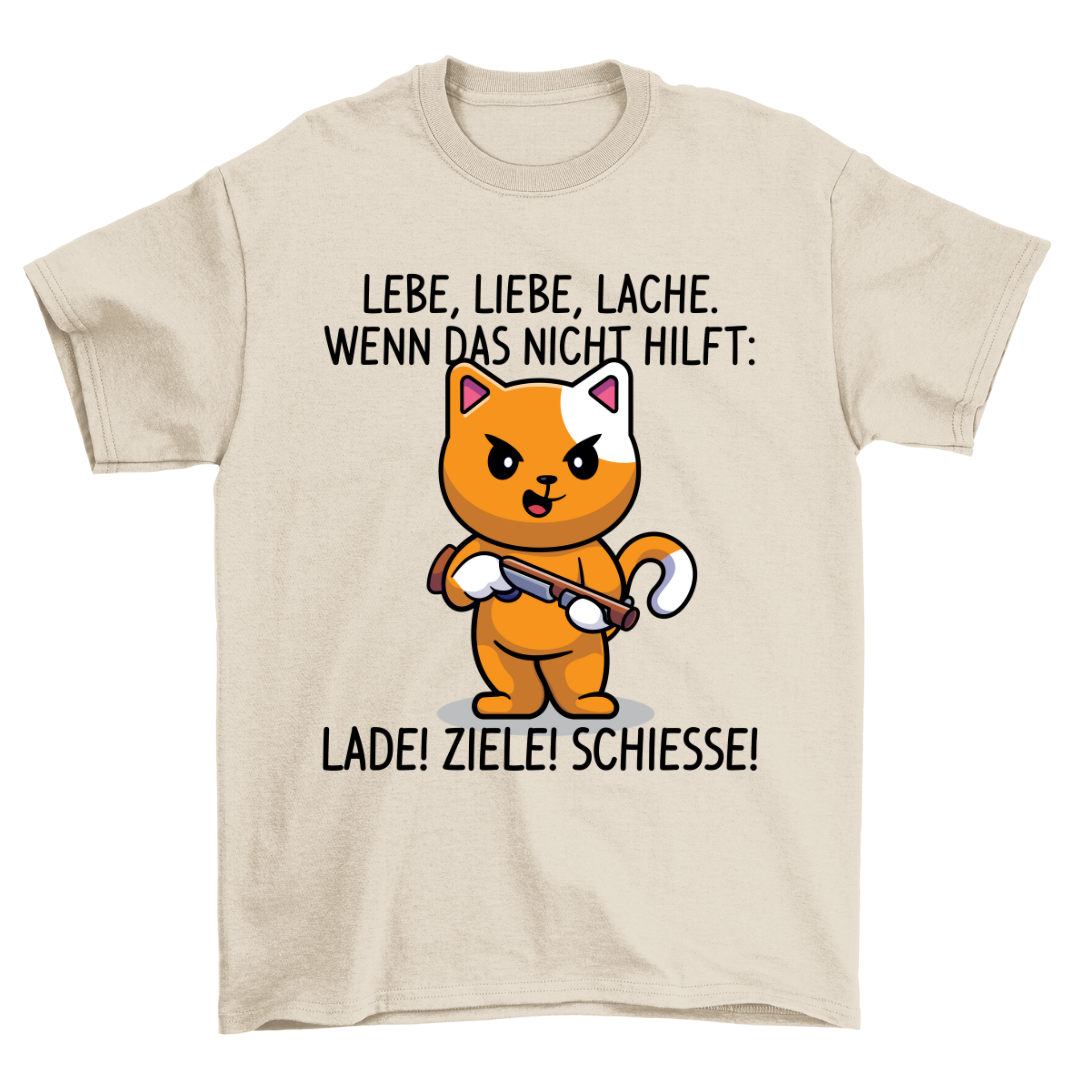 Lebe, Liebe, Lache Katze - Shirt Unisex