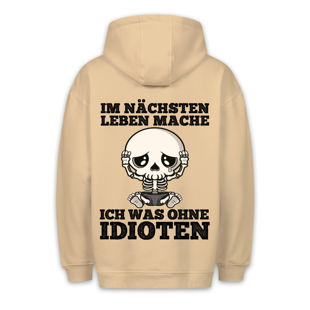 Idioten Skelett - Hoodie Unisex Rückendruck