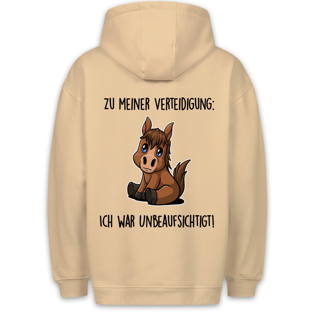 Unbeaufsichtigt Pony - Hoodie Unisex Rückendruck