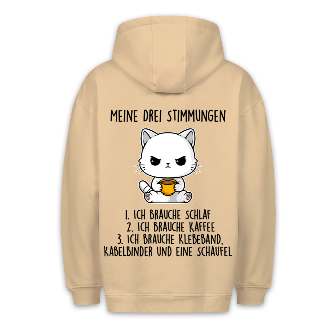 Drei Stimmungen Kätzchen - Hoodie Unisex Rückendruck