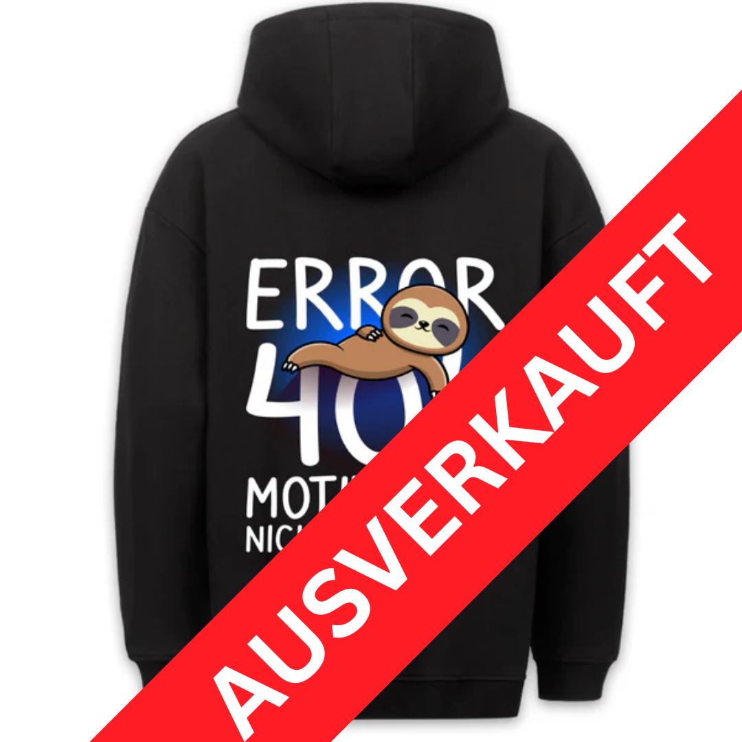 Error Faultier - Hoodie Unisex Rückendruck