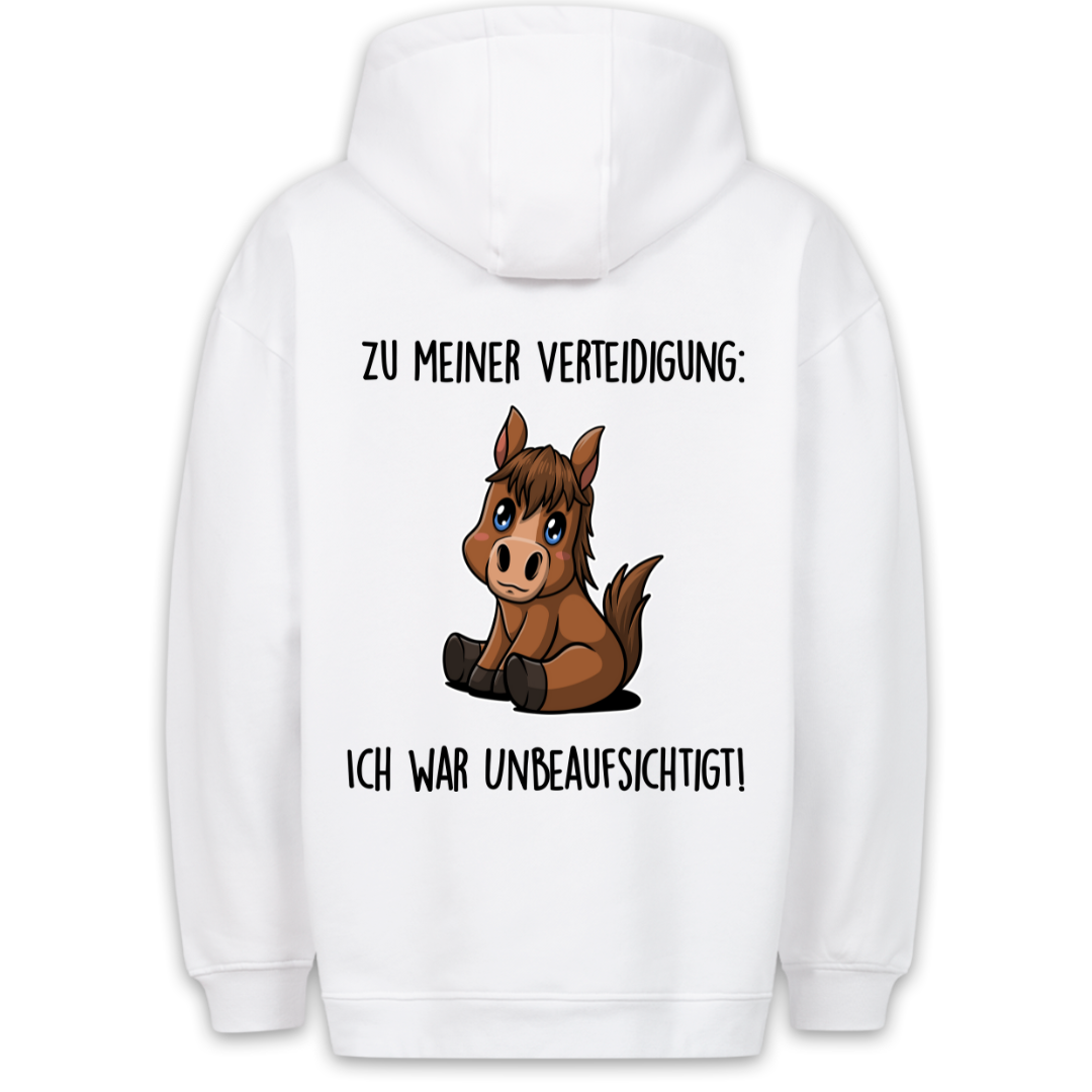 Unbeaufsichtigt Pony - Hoodie Unisex Rückendruck