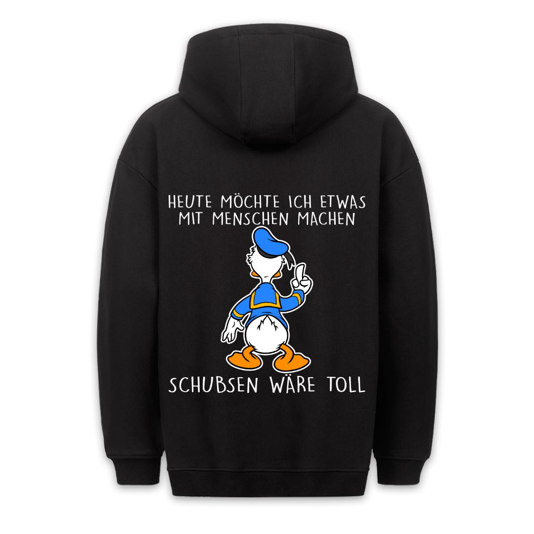 Mit Menschen machen Ente - Hoodie Unisex Rückendruck