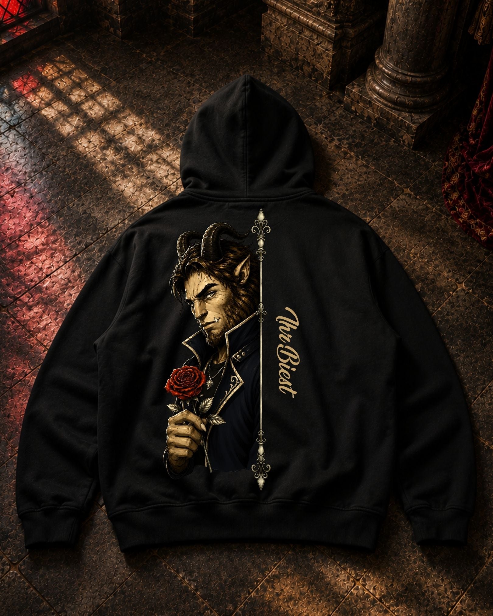 Ihr Biest Real - Premium Hoodie Unisex Backprint ***