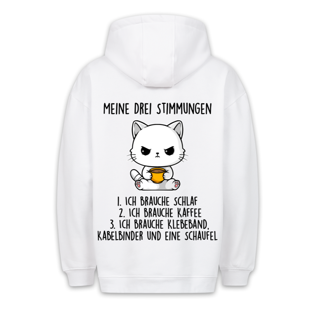 Drei Stimmungen Kätzchen - Hoodie Unisex Rückendruck