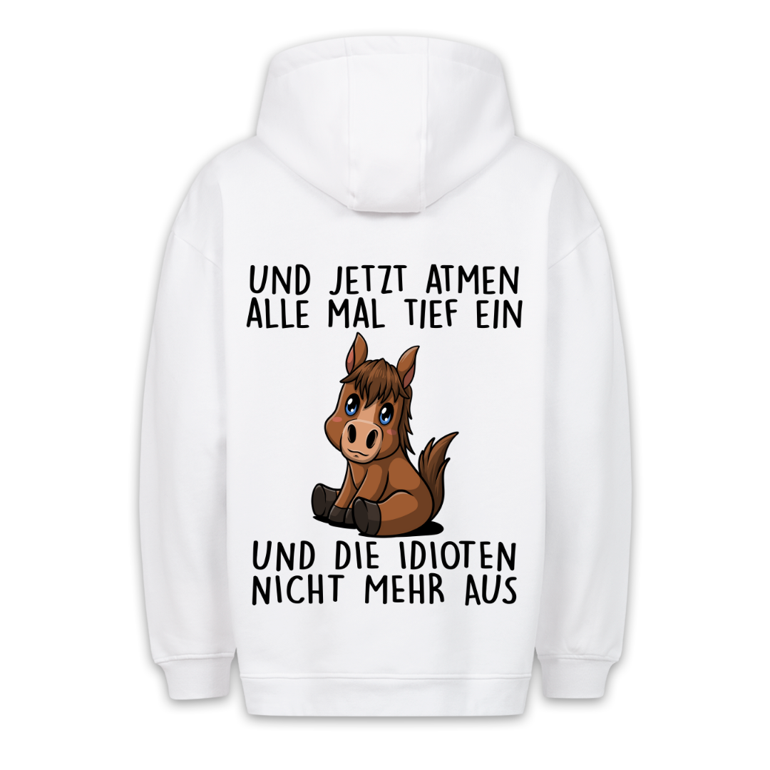 Einatmen Pony - Hoodie Unisex Rückendruck