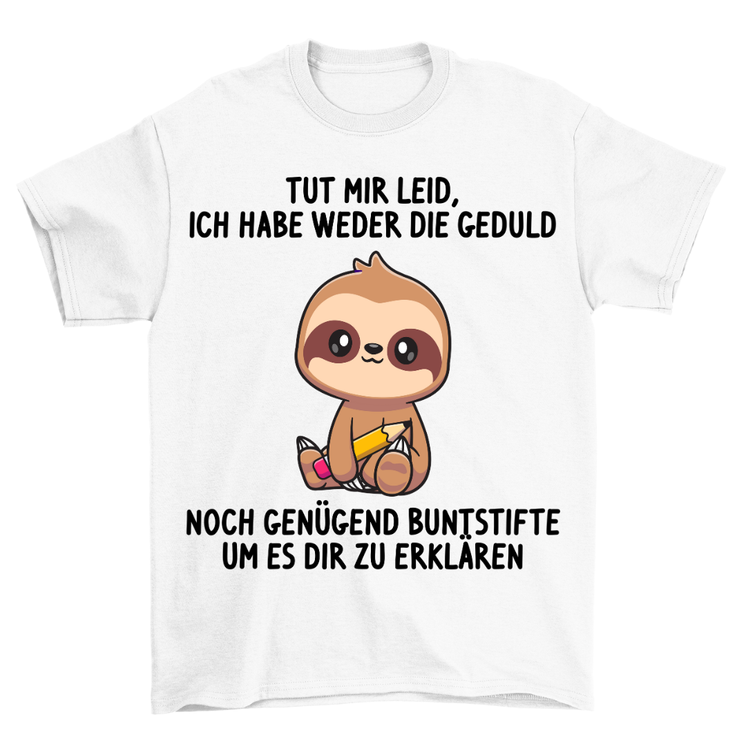 Buntstifte Faultier - Shirt Unisex