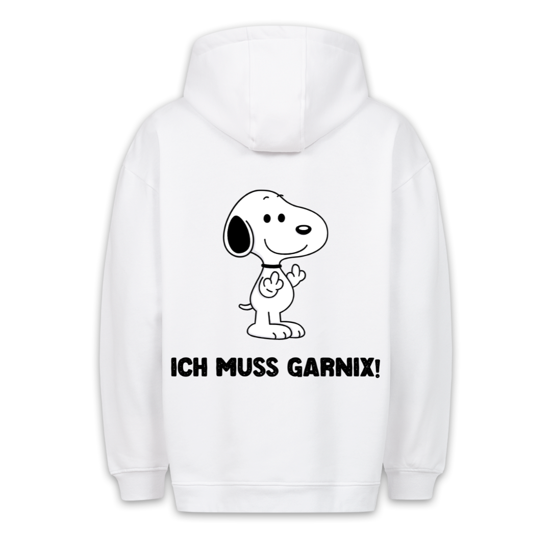 Ich Muss Garnix Hund - Hoodie Unisex Rückendruck