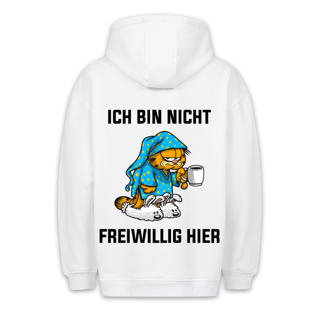 Nicht Freiwillig Kater - Hoodie Unisex Rückendruck