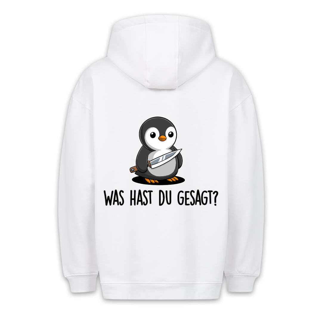 Was? Pinguin - Hoodie Unisex Rückendruck