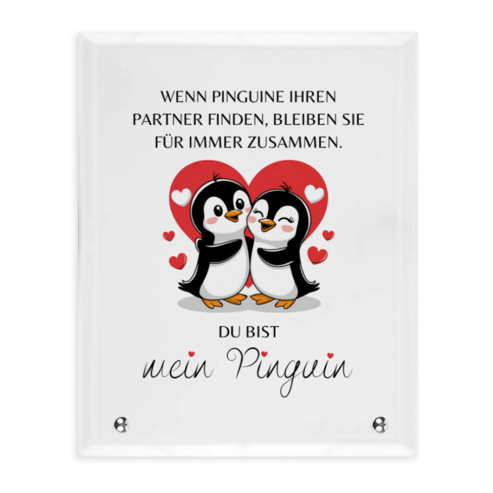 Für immer mein Pinguin - Glasaufsteller Quadrat