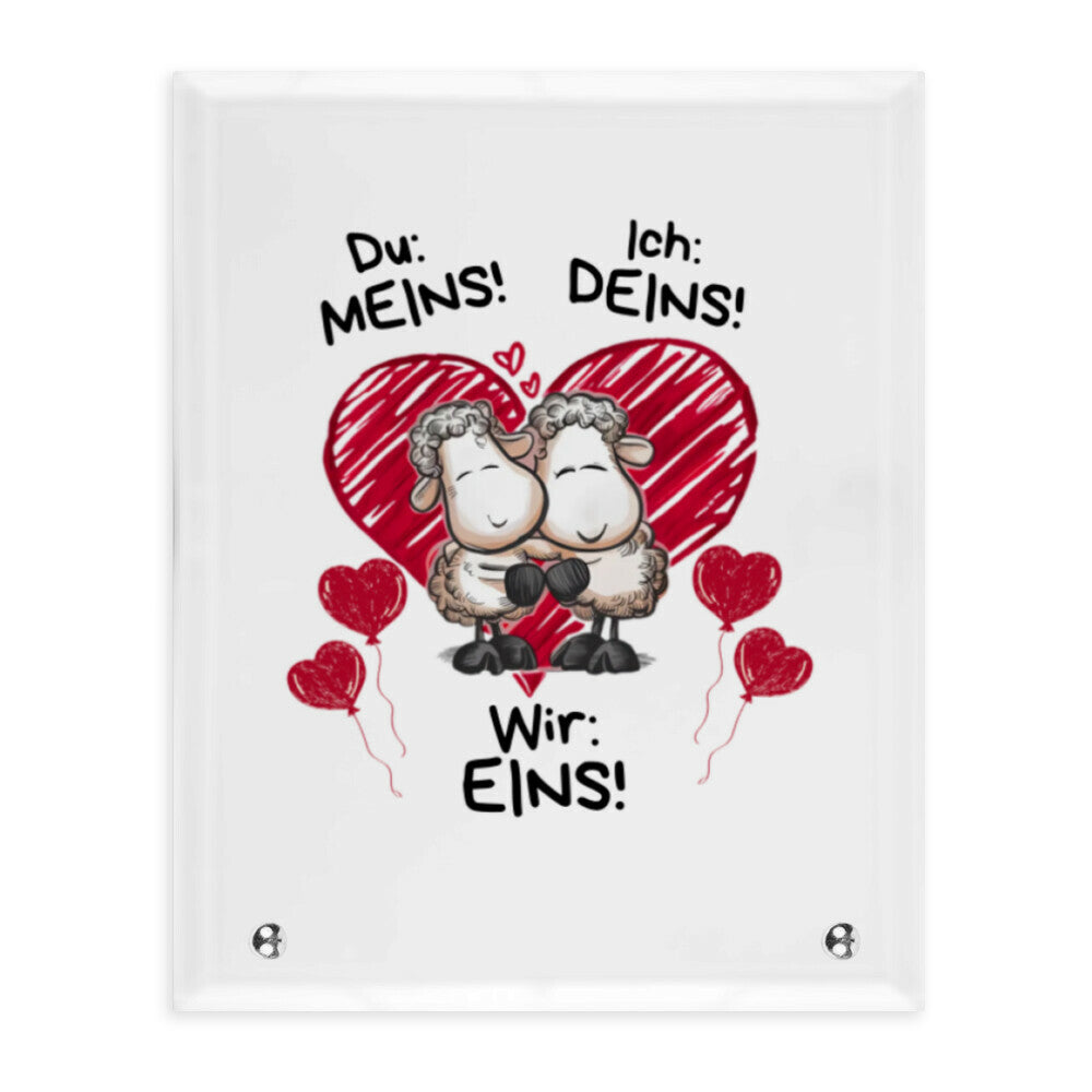 Wir eins - Glasaufsteller Valentinstag