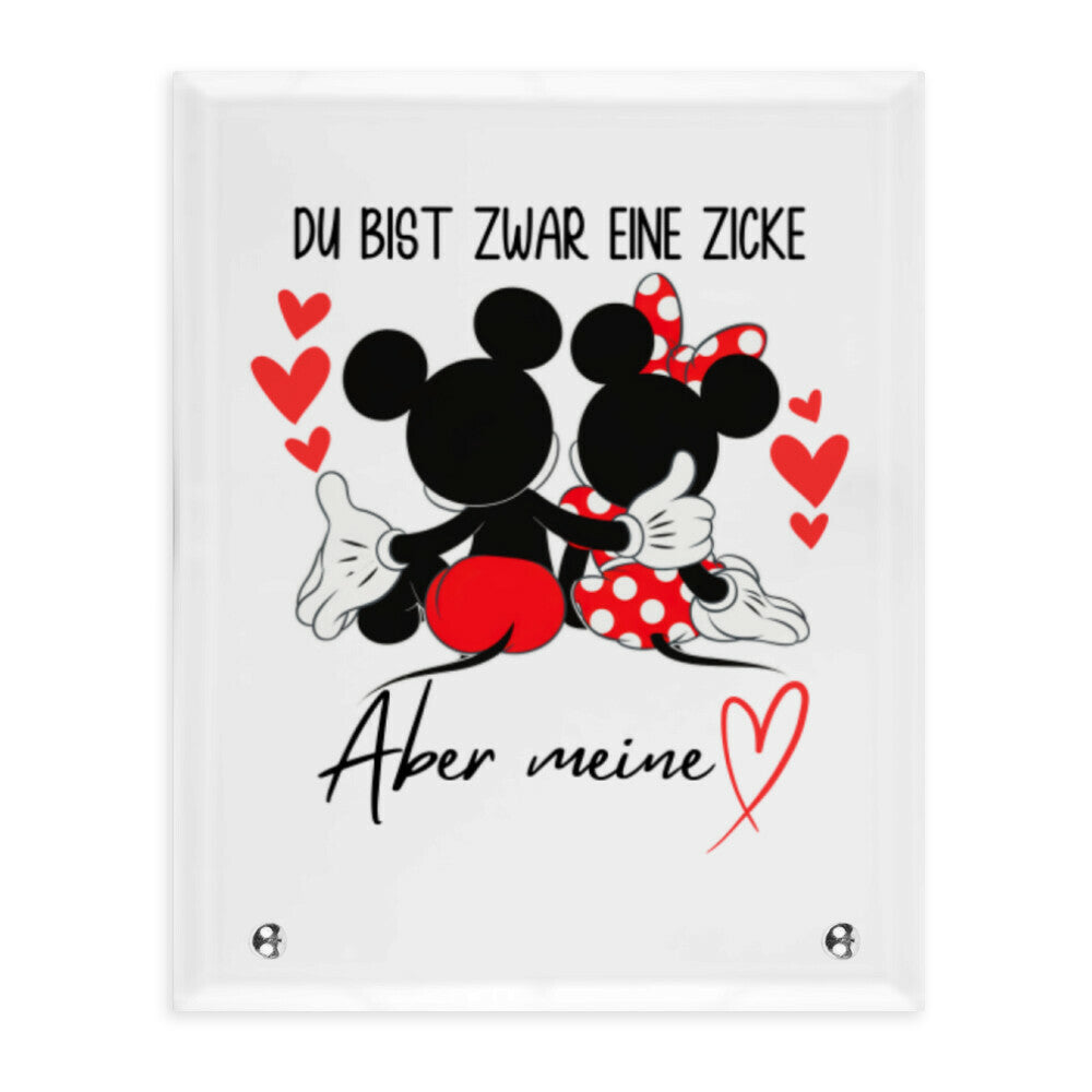 Zwar eine Zicke - Glasaufsteller Valentinstag