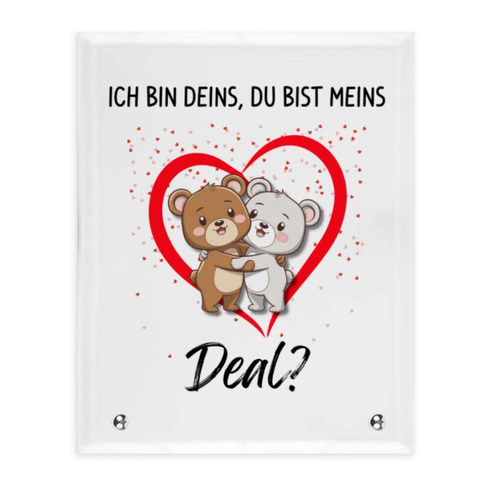 Ich deins du meins - Glasaufsteller Valentinstag