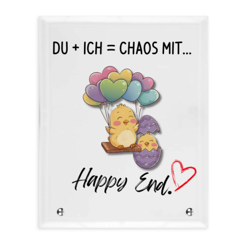 Chaos mit happy end - Glasaufsteller Valentinstag