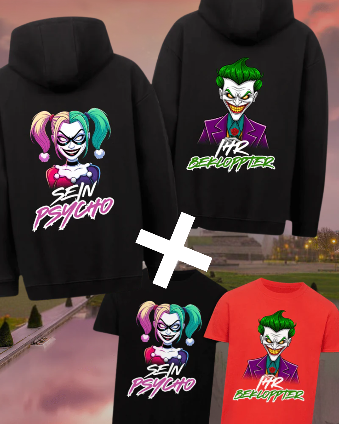 Joker Couple Hoodie + T-Shirt Bündel