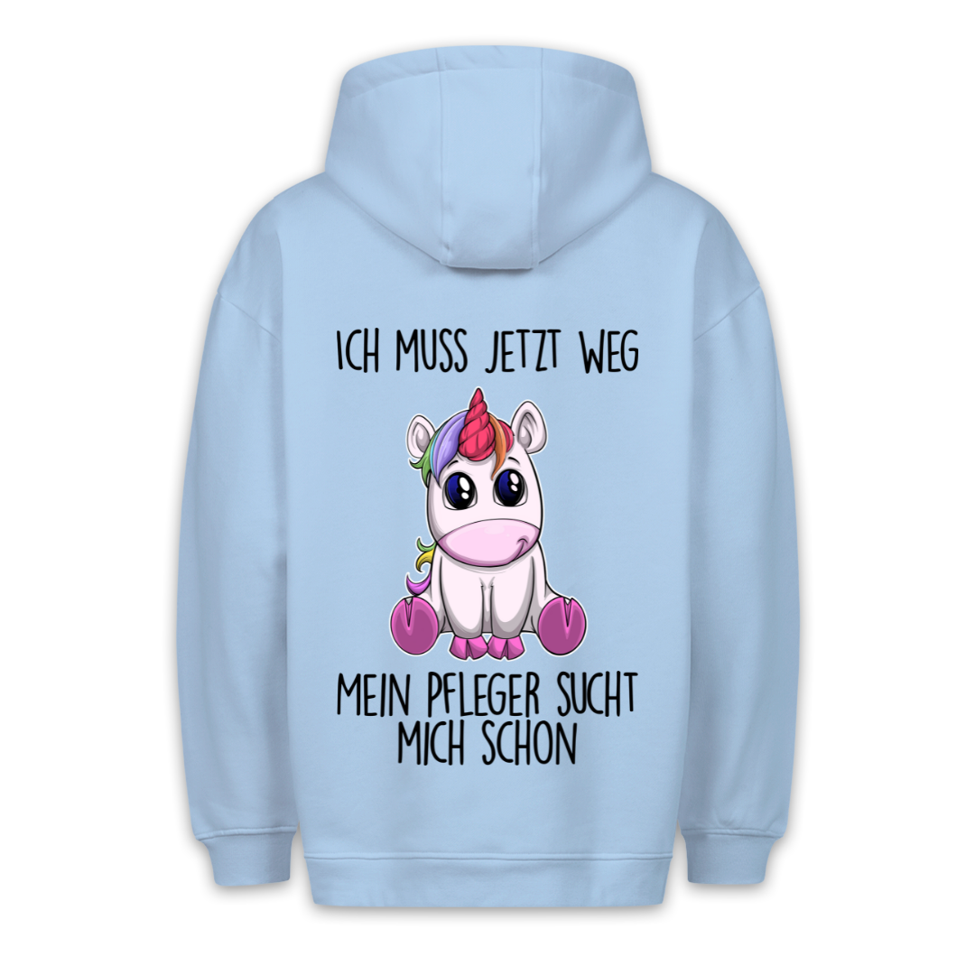 Pfleger Einhorn - Hoodie Unisex Rückendruck