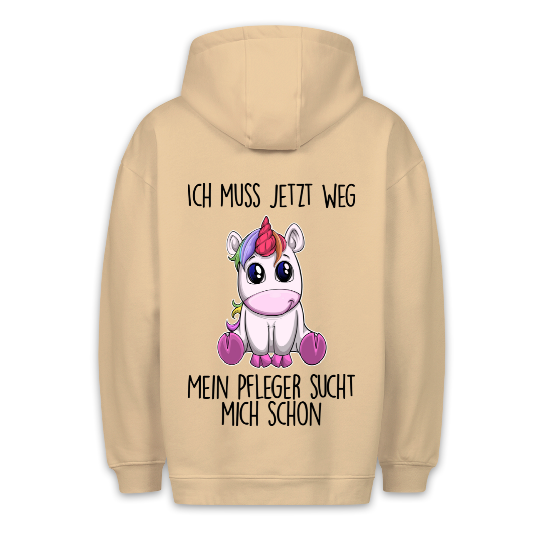 Pfleger Einhorn - Hoodie Unisex Rückendruck