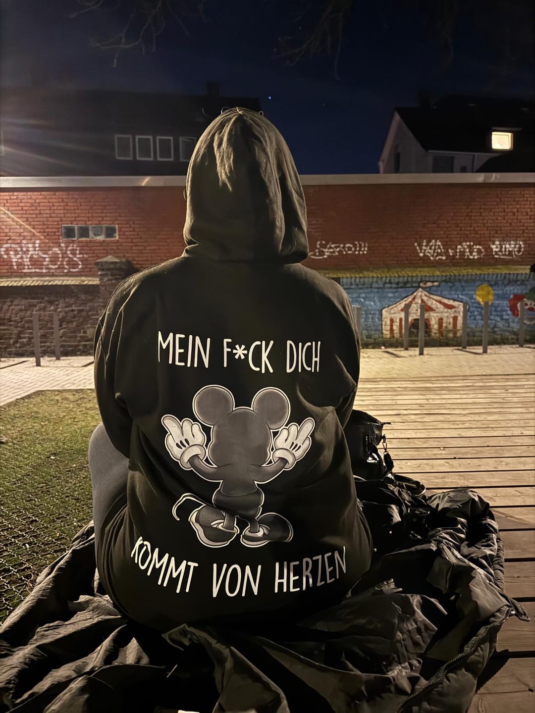 Von Herzen Maus - Hoodie Unisex Rückendruck
